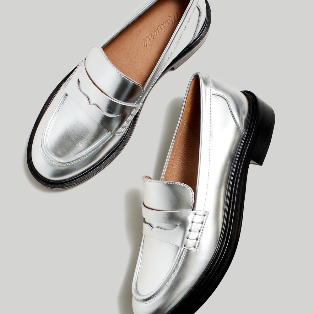 Madewell Vernon Silver Loafers